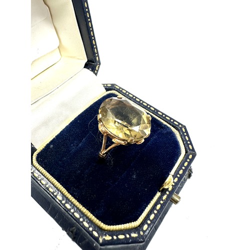 338 - 9ct gold vintage citrine cocktail ring (3.7g)