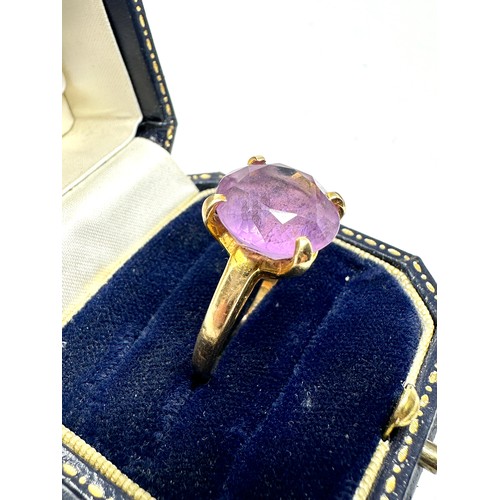 348 - 14ct gold amethyst cocktail ring (6.3g)