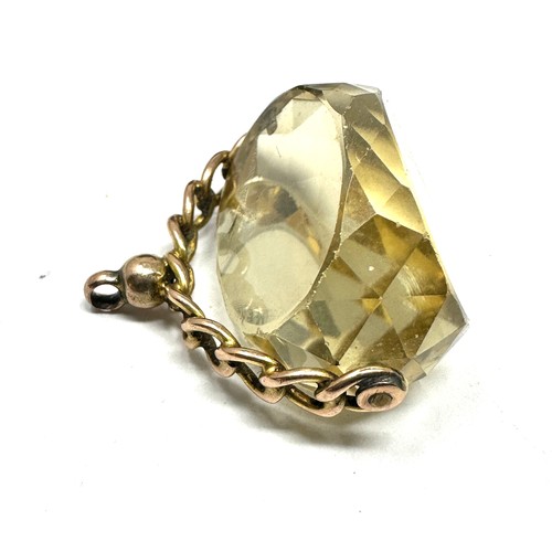 269 - 9ct gold vintage citrine swivel fob pendant (11.9g)