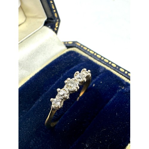 376 - gold diamond five stone ring (1.7g)