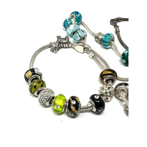 416 - X 4 .925 Mixed Brand Charm Bracelets (111g)