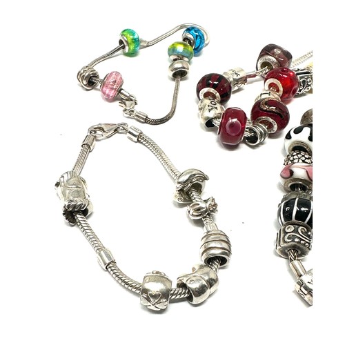 436 - X 4 .925 Mixed Brand Charm Bracelets (126g)