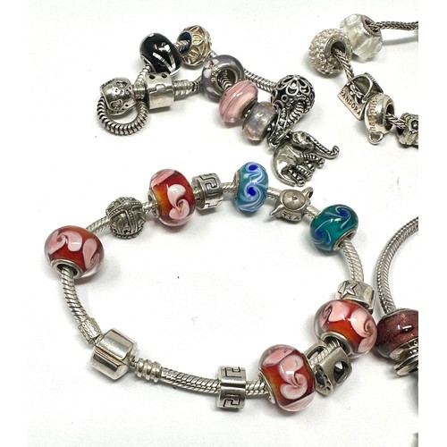 437 - X 4 .925 Mixed Brand Charm Bracelets (132g)