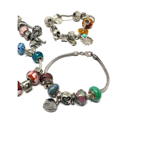 437 - X 4 .925 Mixed Brand Charm Bracelets (132g)