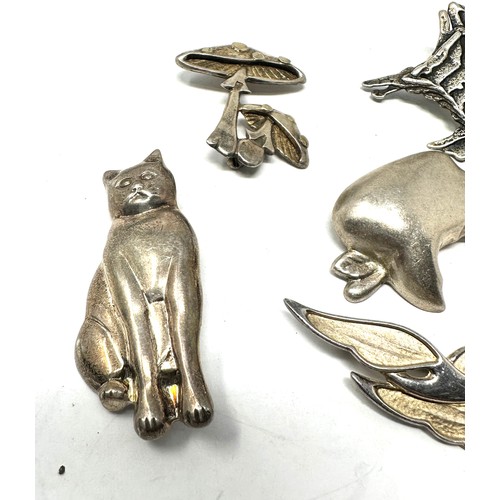 400 - X 5 .925 Brooches Inc Animals (40g)