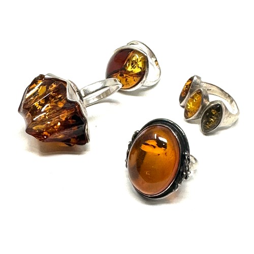 431 - X 4 .925 Amber Rings (35g)