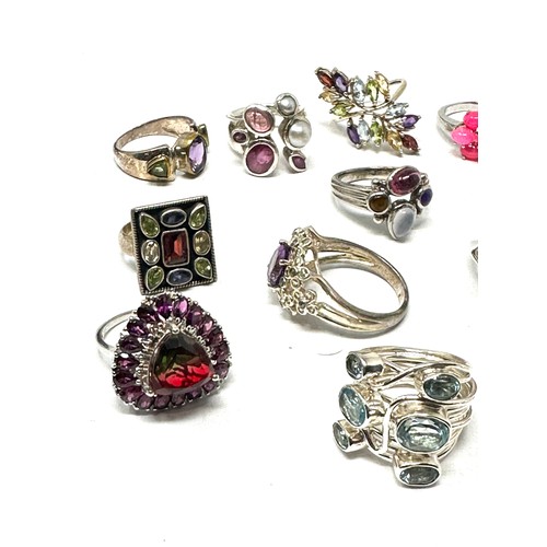 448 - X 12 .925 Gemstone Rings Inc Tggc (87g)