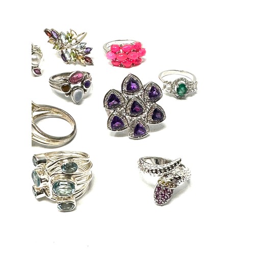 448 - X 12 .925 Gemstone Rings Inc Tggc (87g)