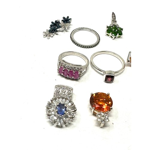 405 - X 12 .925 Gemstone Rings Inc Tggc (44g)