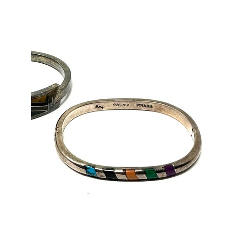 427 - X 2 .925 Gemstone Bangles Inc Mexico (64g)