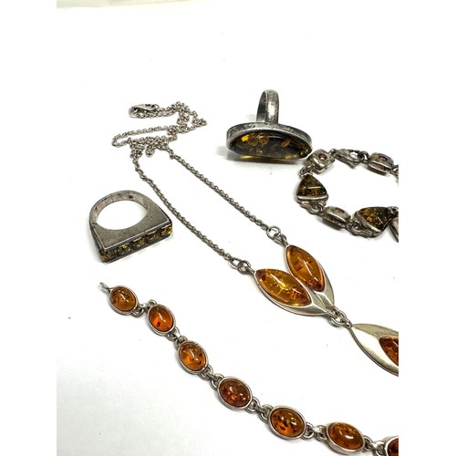 409 - X 6 .925 Amber Jewellery (56g)