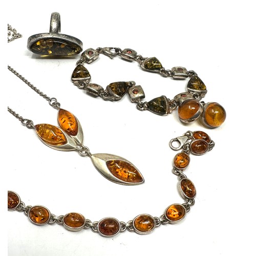 409 - X 6 .925 Amber Jewellery (56g)