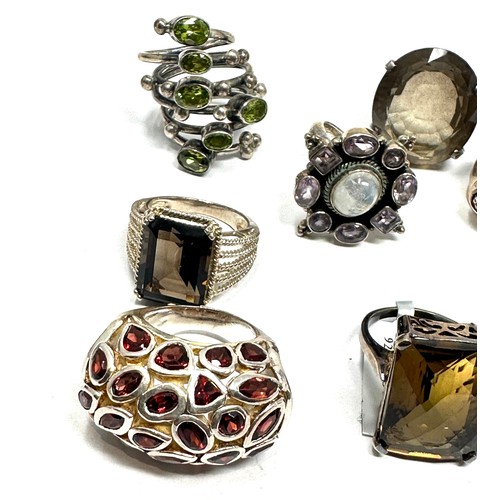 410 - X 8 .925 Gemstone Rings (118g)