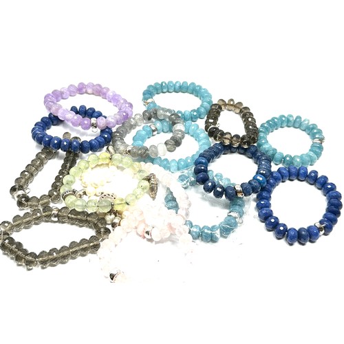 417 - X 16 .925 Mancini Gemstone Bracelets (598g)