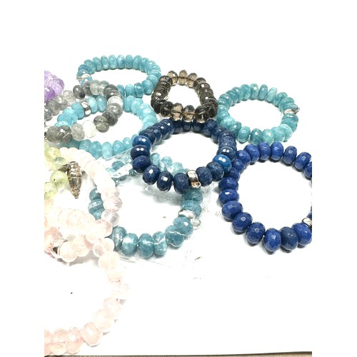 417 - X 16 .925 Mancini Gemstone Bracelets (598g)