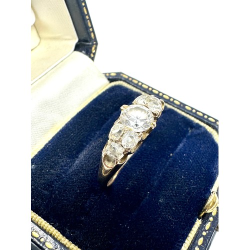 333 - 9ct gold antique old cut diamond ring with replacement middle stone the centre stone is not diamond ... 