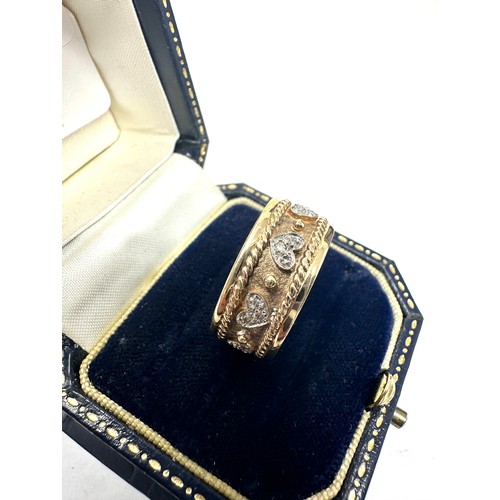 230 - 9ct gold diamond  band ring (7.8g)