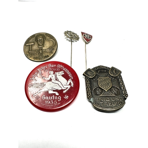 20 - 5 German badges -stick pins inc 1935 gau etc