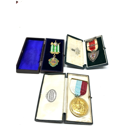 71 - 3 silver boxed masonic jewels