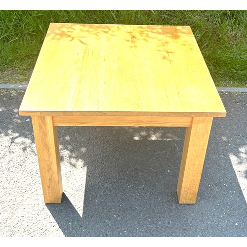 587 - Square coffee table measures approximately 24 inches square, height 18 inches