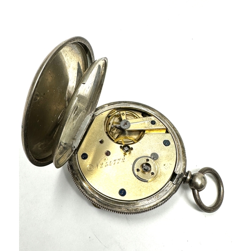 490 - Antique silver open face pocket watch the watch is ticking