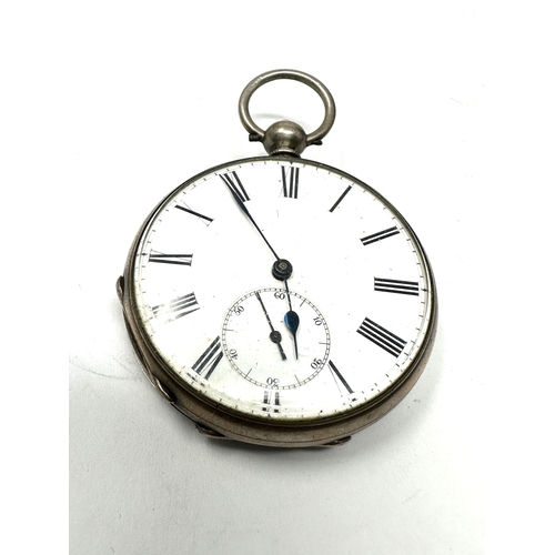 485 - Antique silver open face pocket watch the watch is ticking