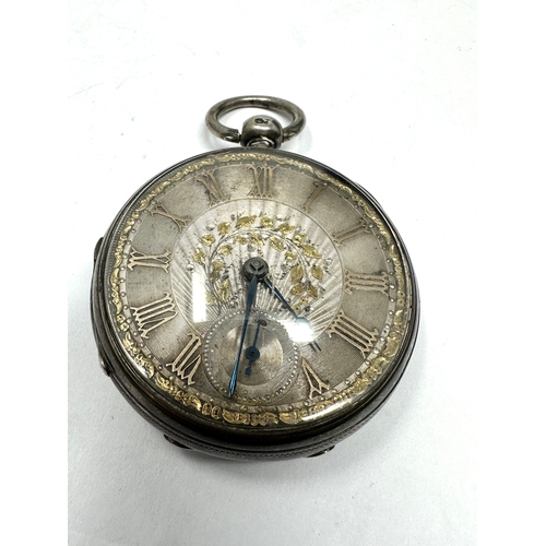 486 - Antique silver dial open face pocket watch fusee movement by burnett durham  the watch is not tickin... 