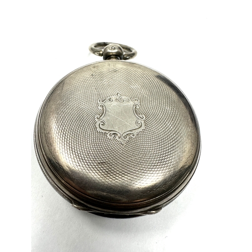 486 - Antique silver dial open face pocket watch fusee movement by burnett durham  the watch is not tickin... 