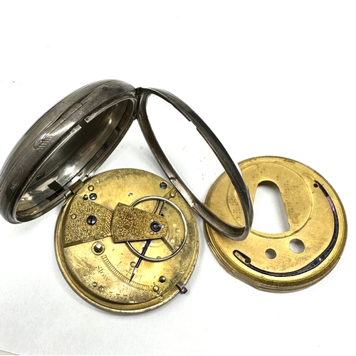 488 - Antique silver open face pocket watch fusee  the watch is ticking