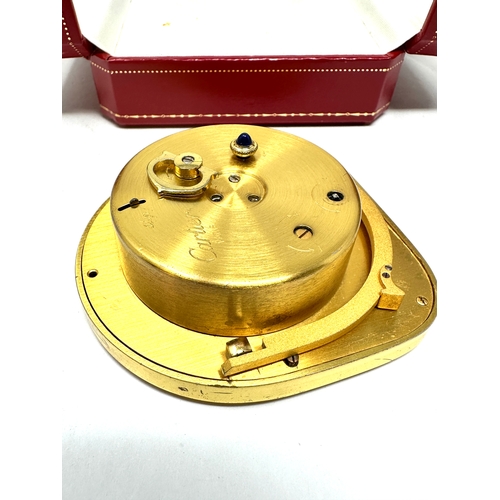 493 - Boxed Cartier les must de cartier pendulette vintage gold tone travel bedside alarm clock the clock ... 