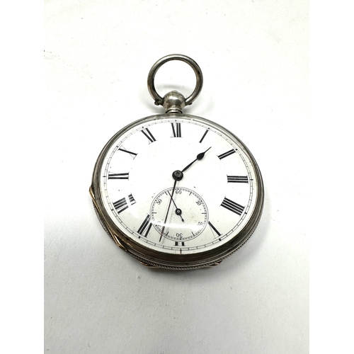 491 - silver open face pocket watch the watch is ticking