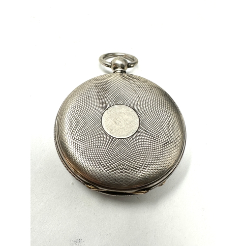 491 - silver open face pocket watch the watch is ticking