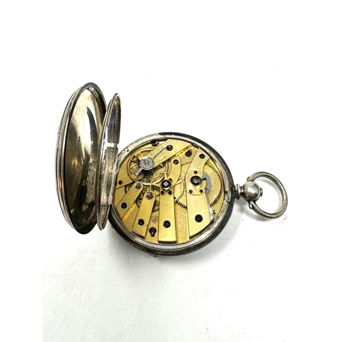 491 - silver open face pocket watch the watch is ticking