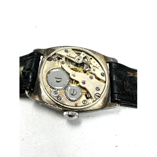 494 - Vintage silver trench style gents wristwatch