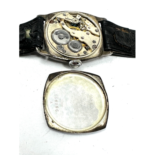 494 - Vintage silver trench style gents wristwatch