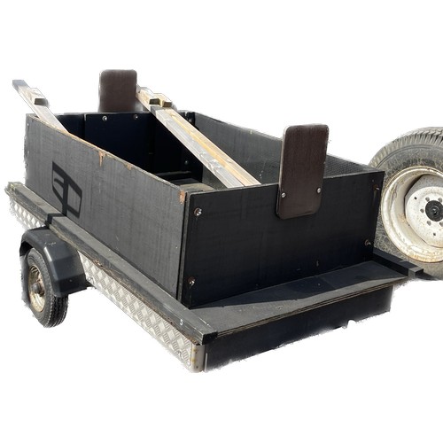 100C - Large wooden car trailer 79 inches long 48 inches wide