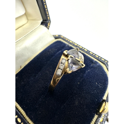 148 - 9ct gold tanzanite & diamond ring 2.3g