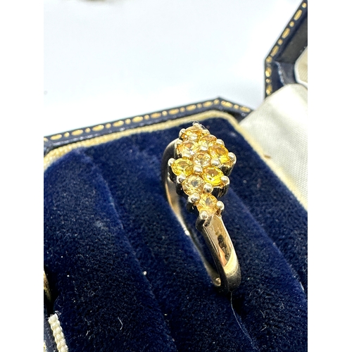 155 - 9ct gold yellow sapphire ring 2.6g