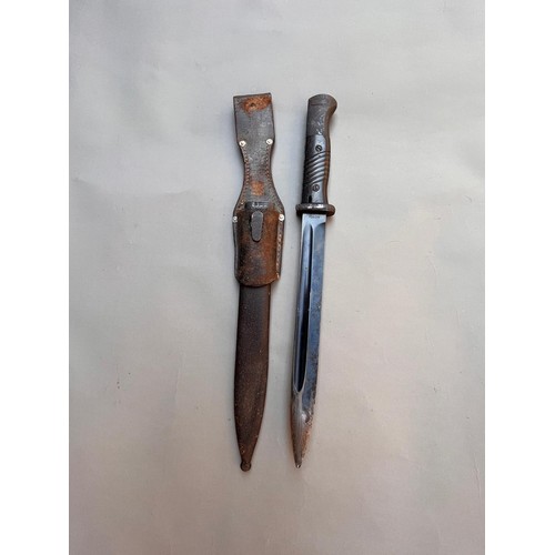 82 - German ww2 K98 bayonet by 41 ASW bayonet & scabbard with matching serial numbers 488 length 41cm