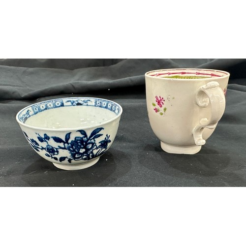 Antique Worcester porcelain tea bowl circa 1770s and Keeling coffee cup ...