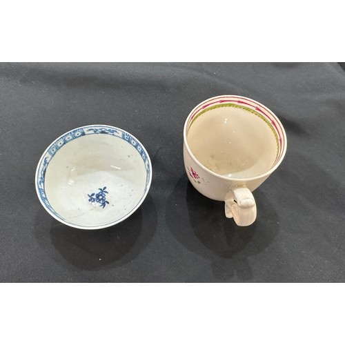 Antique Worcester porcelain tea bowl circa 1770s and Keeling coffee cup ...