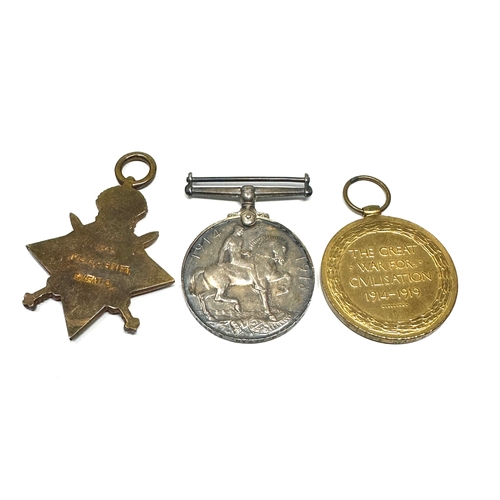 34 - ww1 trio medals to 1646 pte f.h bevon east kent reg