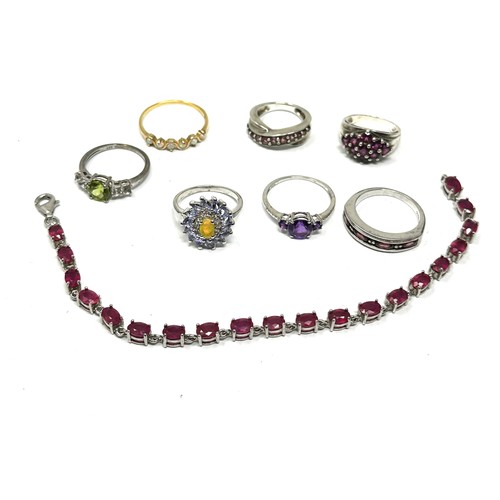 367 - 8 X .925 Gemsone Set Jewellery Including Tggc (36g)