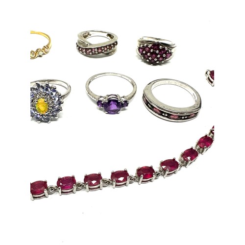 367 - 8 X .925 Gemsone Set Jewellery Including Tggc (36g)