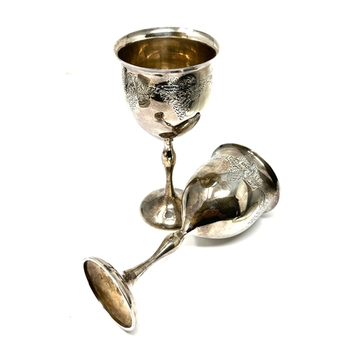 86 - Vintage silver wine goblets