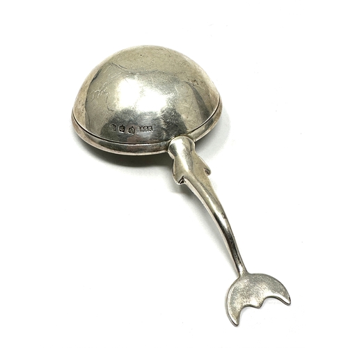 133 - Antique scottish silver dolphin handle ladle spoon