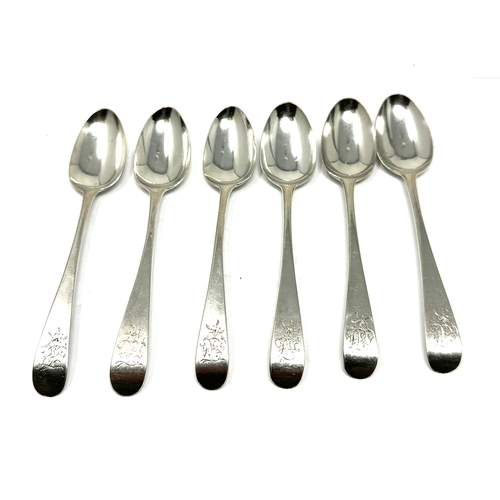 119 - 6 Hester Bateman silver tea spoons