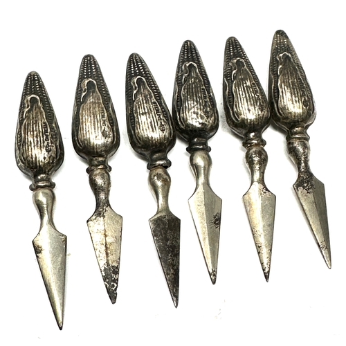 140 - Antique sterling silver handle corn holders