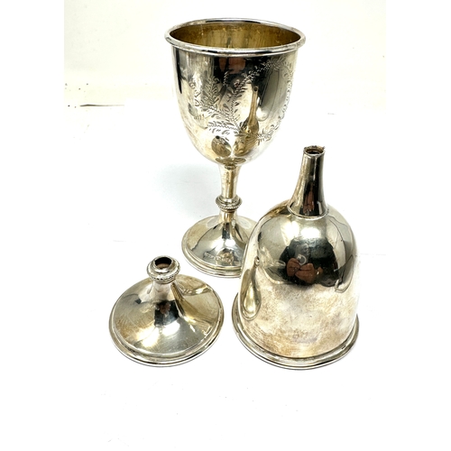 84 - 2 silver goblets height 11cm 1 in need of repair as shown