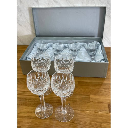 4 Royal Doulton glasses boxed, 4 Waterford wine glasses
